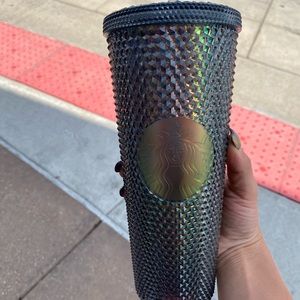 Starbucks black iridescent studded tumbler